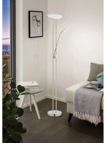 Lampa stojąca LED w kolorze srebra ze szklanym kloszem (wysokość 180 cm) BAYA LED – EGLO