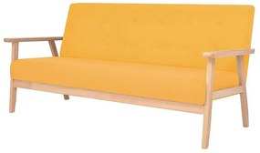 3-osobowa żółta sofa retro - Garner 3X