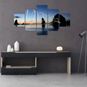 Obraz - plaża o zachodzie słońca (125x70 cm)