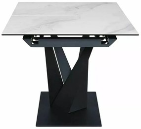 Stół rozkładany SORENTO CERAMIC 160(220)x90 biały/czarny mat SIGNAL