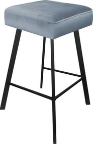Hoker MAX krzesło barowe tkanina Welur podstawa metalowa : Kolor nogi - Czarna profil, Kolor tkaniny - VELVET - BL06, Typ siedziska - Siedzisko stałe
