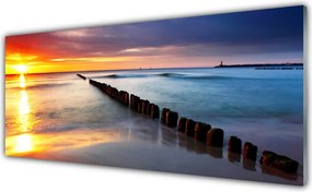 Panel Szklany Blask Słońca na Morskiej Tafli