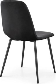 Zestaw 2 czarnych metalowych krzeseł pikowanych K6-S62