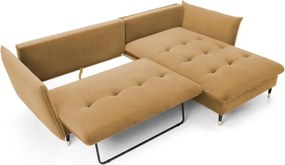 Narożnik GLAM Prawostronny z funkcją spania, zestaw z poduszkami wolnostojący tkanina RIVIERA 41 Platynowy DOMO HOME