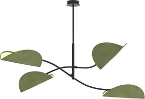 Zielona czterolistna lampa wisząca H6-E48