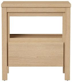 Szafka pod umywalkę z półką do przechowywania i blatem - 80 cm - Okleina dębowa - COSMOTI