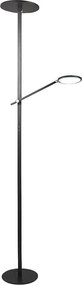 Regina - Czarna lampa stojąca LED z metalu wys. 180 cm Fabas Luce - 2 lampy o mocy 36 W i 12 W ze zintegrowaną diodą LED 3000 K