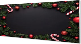 Panel szklany do Kuchni Świąteczne Słodycze i Bombki