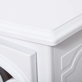 HOMCOM Wolnostojący kominek elektryczny, efekt płomieni, 2 tryby grzania 1000 W/2000 W, hartowane szkło, biały, 36,5x24x45,5 cm | Aosom PL