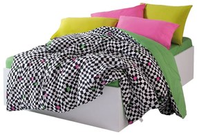 Czarno-biała pościel dwuosobowa z bawełny renforcé z prześcieradłem/4-częściowa 200x220 cm Dazzle – Mijolnir