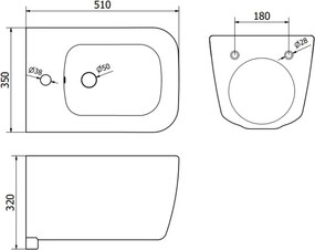 Mexen Stella bidet wiszący, biały - 35685100