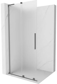 Mexen Velar L ścianka prysznicowa rozsuwana Walk-in 90 x 200 cm, szron 8 mm, gun metal - 871-090-003-33-95