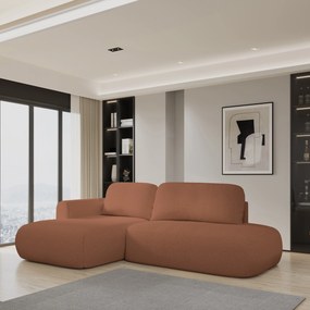 Masseno Narożnik NUVIRA z funkcją spania i pojemnikiem na pościel Narozniki L, Rozkładana sofa - Miedziany, QUELLE 54
