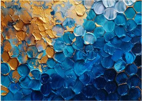 Obraz - Niebiesko-złoty obraz (70x50 cm)