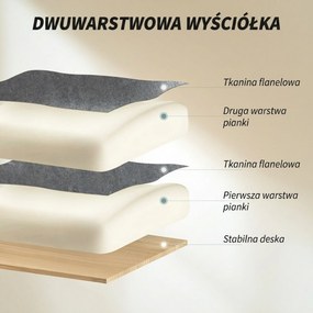 HOMCOM Fotel biurowy regulowany obrotowy z podparciem lędźwiowym, podnóżkiem, flanelą śnieżną, 80 x 80 x 106-114 cm, ciemnoszary | Aosom PL