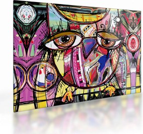 Obraz na szkle - Street art - sowa (70x50 cm)