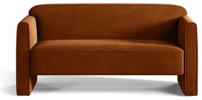 Aksamitna sofa w kolorze terakoty 140 cm Abby – Micadoni