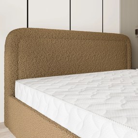 Masseno Łóżko Tapicerowane BENIRA z pojemnikiem na pościel 120x200 cm - Miodowy, QUELLE 17