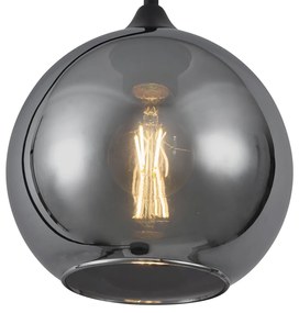 Lampa podłogowa Art Deco czarna z przydymionym szkłem - Sandra ArtDeco Oswietlenie wewnetrzne