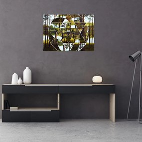 Obraz - Geometryczny kolaż na tle nordyckich lasów (70x50 cm)