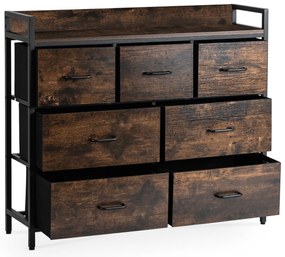 Komoda z Szufladami HUDSON 98 cm Dąb Rustykalny/Czarny Industrialna