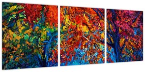 Obraz malowania natury (z zegarem) (90x30 cm)