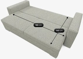 Sofa z Funkcją Spania DRAVOS Szara Boucle Nowoczesna