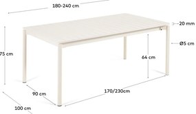 Aluminiowy stół ogrodowy 100x180 cm Zaltana – Kave Home