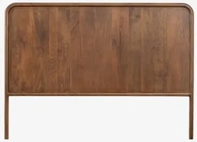 Głowica Łóżka Z Drewna Mango Maupaul Ciemny Drewniany Uchwyt & 150 Cm - Sklum