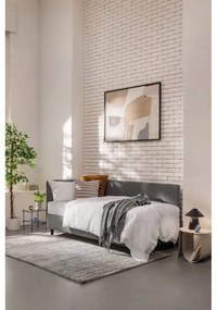Szare tapicerowane łóżko jednoosobowe ze schowkiem i materacem 120x200 cm Avela – Bonami Selection