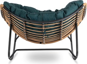 Fotel Bujany Wypoczynkowy ELTON na Płozach Zielony Nowoczesny