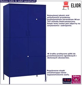 Granatowa szafa stalowa wielofunkcyjna D3-T46