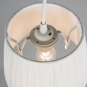 Retro lampa wisząca kremowa 25 cm - Plisse