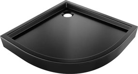 Mexen Flow+ brodzik półokrągły 80 x 80 cm, czarny mat - 46Q708080H