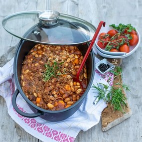 Elo 80038 Naczynie do zapiekania ze szklaną pokrywą i aromatycznym uchwytem Alucast 38 x 25 cm