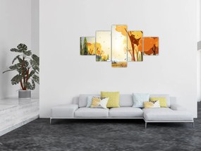Obraz - Jesienny krajobraz, ilustracja (125x70 cm)