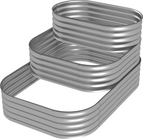 Outsunny Skrzynka ogrodowa schodkowa na kwiaty na zewnątrz, 3 poziomy, 158 cm x 109 cm x 82 cm, Srebrny