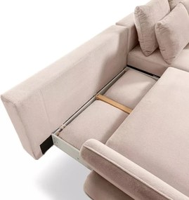 Narożnik MONTE Lewostronny z funkcją spania, pojemnikiem i poduszkami, Sorriso 06 Kremowy WERSAL