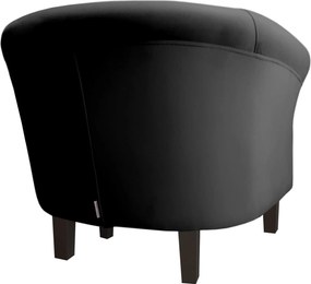 Fotel Milo tkanina Welur wygodny fotel tapicerowany do salonu i sypialni : Kolor nogi - Venge, Kolor tkaniny - VELVET - MG19, Wysokość nogi - 15 cm