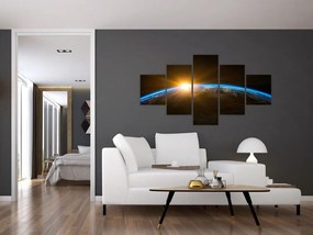 Obraz planety Ziemi z kosmosu (125x70 cm)