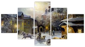 Obraz - Zimowa wioska (125x70 cm)