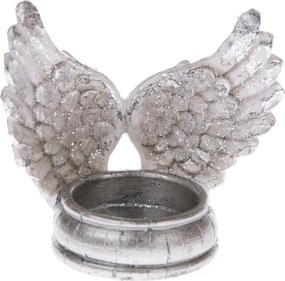 Świąteczny świecznik na świeczkę podgrzewacz Aile srebrny, 7,5 x 10,5 cm