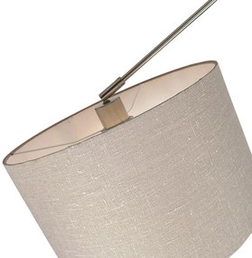 Stalowa lampa wisząca z kloszem 35 cm taupe regulowana 2-światłowa - Blitz Nowoczesny Oswietlenie wewnetrzne