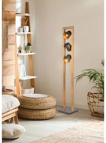 Lampa stojąca w naturalnym kolorze z metalowym kloszem (wysokość 150 cm) Bell – Trio