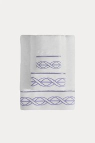 Mały ręcznik VITA 30 x 50 cm Biały / lila haft