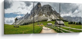 Obraz - W austriackich górach (z zegarem) (90x30 cm)
