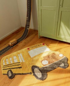 Dywan dziecięcy WESOŁY AUTOBUS 130x90cm żółty LORENA CANALS
