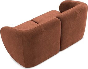 Sofa z tkaniny szenilowej w kolorze terakoty 174 cm Lani – Makamii