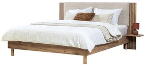 Jasnoszare łóżko dwuosobowe ze stelażem 160x200 cm Lior – Bobochic Paris