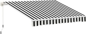 Outsunny Markiza Balkonowa Przegubowa Manualna 395x245cm Ochrona Przed Słońcem Montaż Ścienny Aluminium Biały Szary | Aosom PL